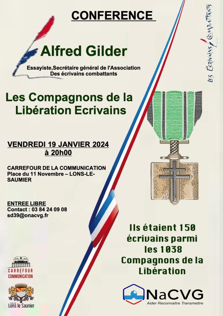 conférence de Alfred Gilder, secrétaire général de l'association des écrivains combattants